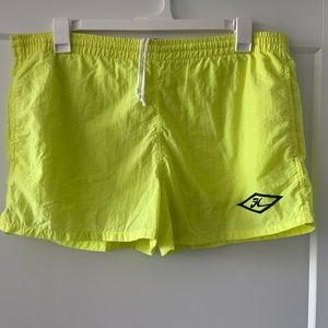 Hobie Vintage 80s Neon Swim Trunks Size M